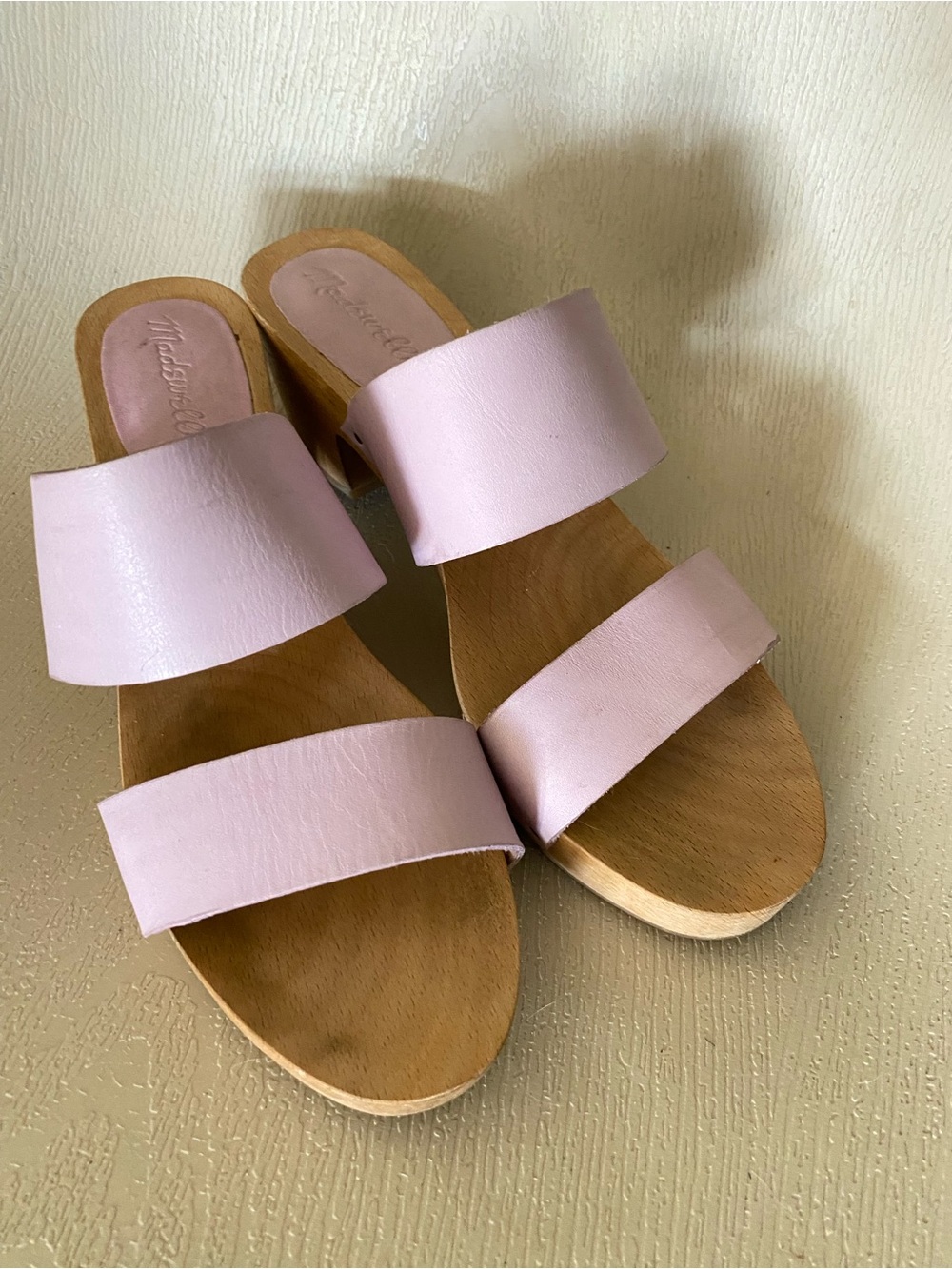 Madewell | Lilac Leather Wooden Clog Sandals 9.5 - Picture 3 of 10